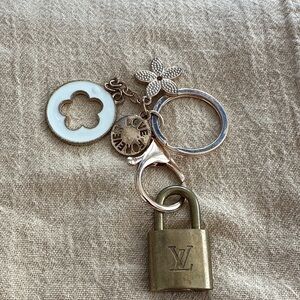 Louis Vuitton Gold and Cream Key Holder